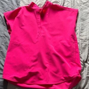 Figs shocking pink oversized rafaela top